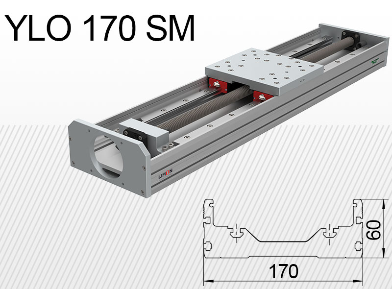 Limon linearna jedinica YLO 170-SM Opterećenje do 95kg Hod 50-600mmm