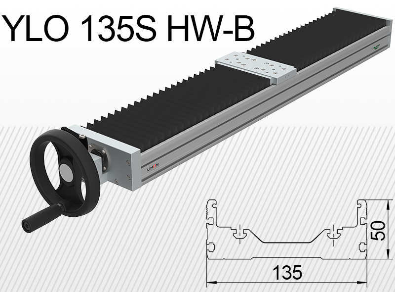 Limon zatvorena linearna jedinica YLO 135S-HW-B opterećenje do 35kg hod 50-500mm