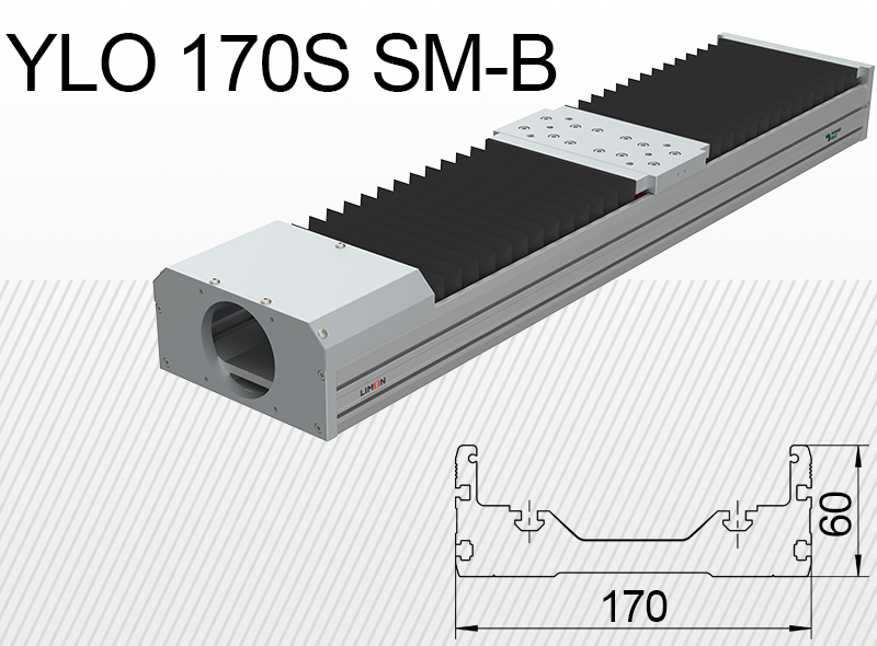 Limon linearna jedinica YLO 170S-SM-B opterećenje do 47kg hod 50-1700mm
