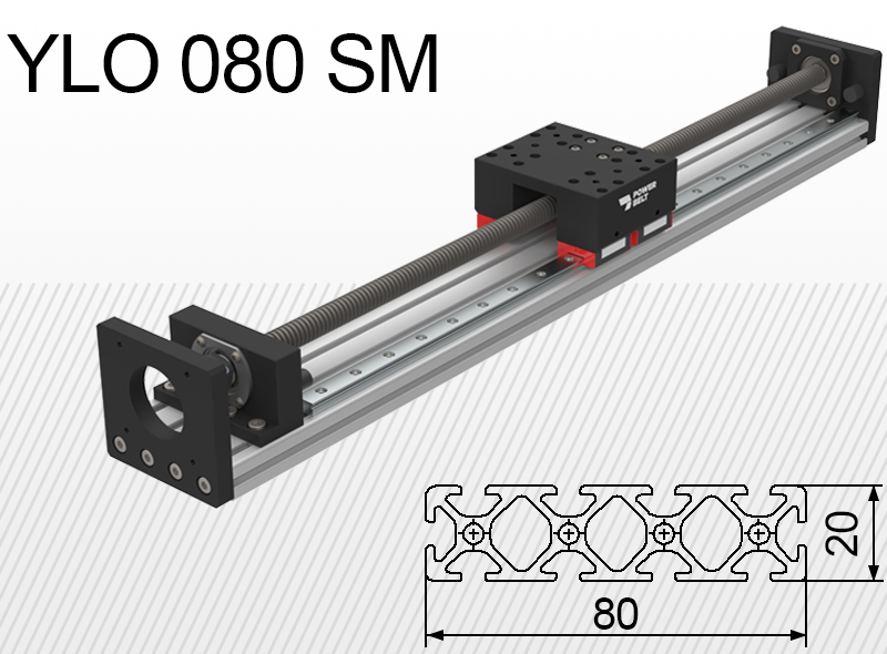 Limon linearna jedinica YLO 080-SM opterećenje do 35kg hod 50-700mm