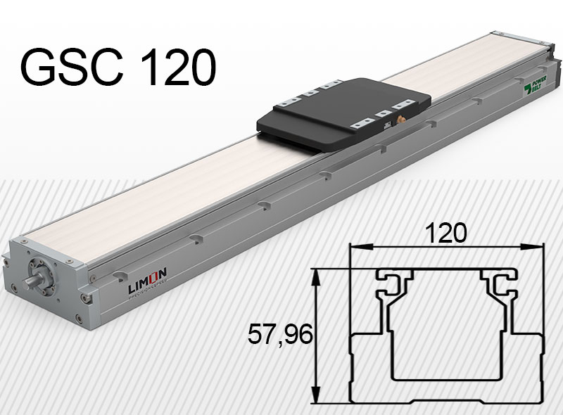 Linearna jedinica GSC 120 Opterećenje do 110kg** Hod: 50-1250mm